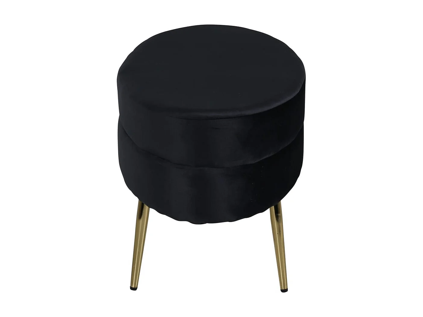 Pouf Otto 100x40x41 cm Velours Noir et laiton