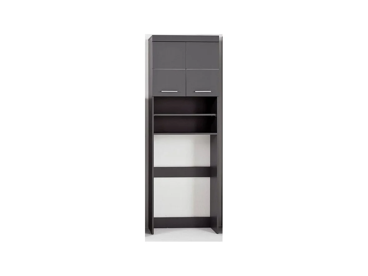 Meuble dessus de machine à laver pour salle de bain gris brillant Kelia