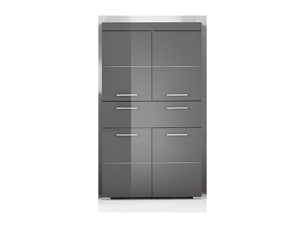 Armoire de salle de bain 2 portes gris brillant Kelia 73cm