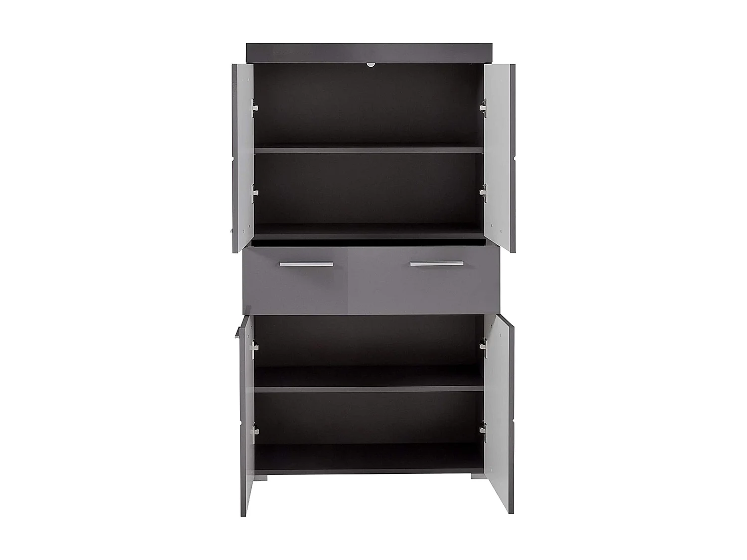 Kelia glanzend grijs 2-deurs badkamermeubel 73 cm