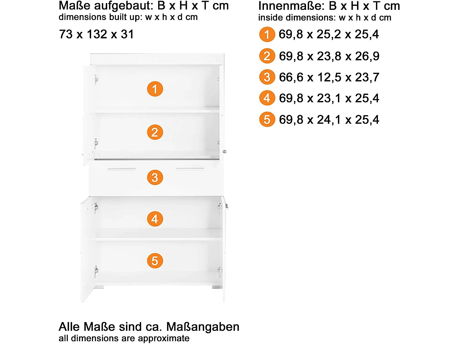 Kelia glanzend grijs 2-deurs badkamermeubel 73 cm