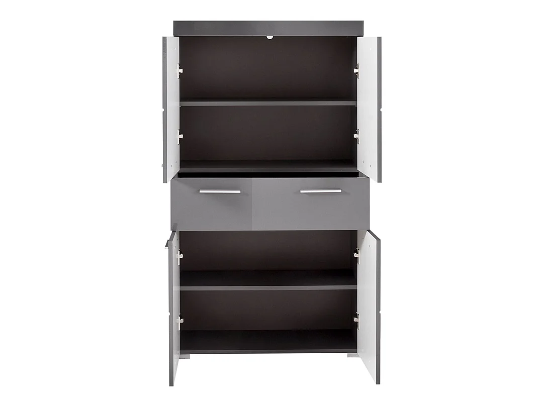 Kelia glanzend grijs 2-deurs badkamermeubel 73 cm