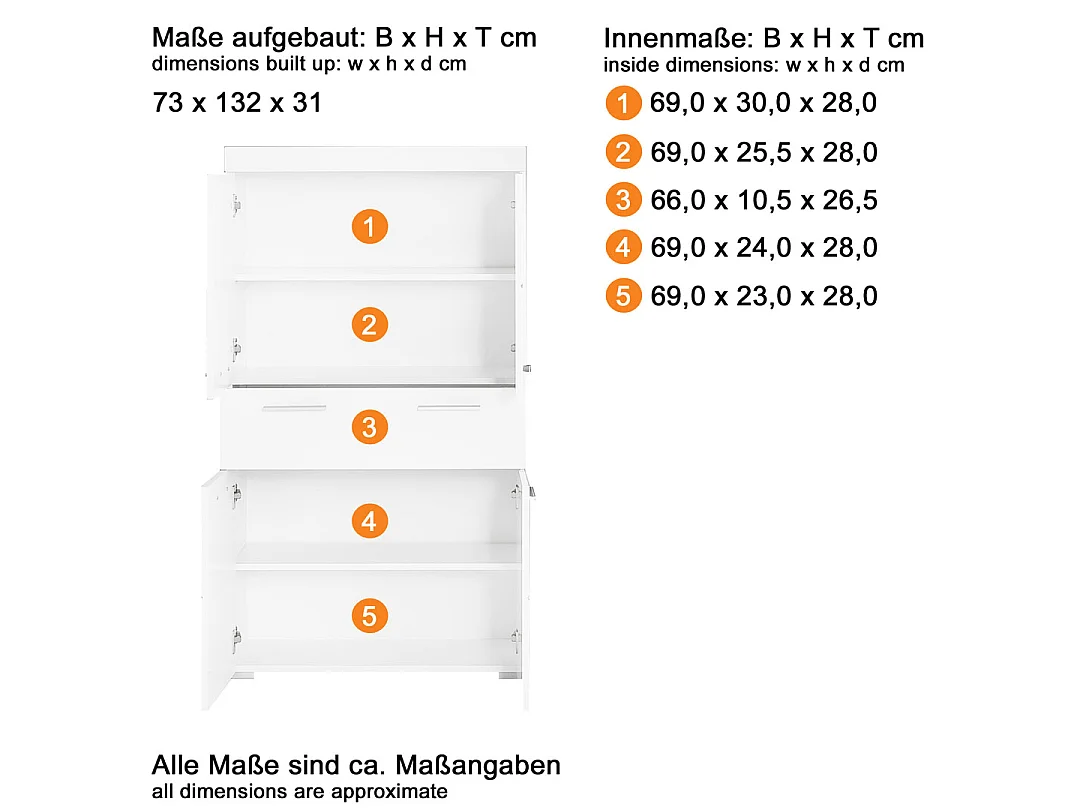 Kelia glanzend grijs 2-deurs badkamermeubel 73 cm