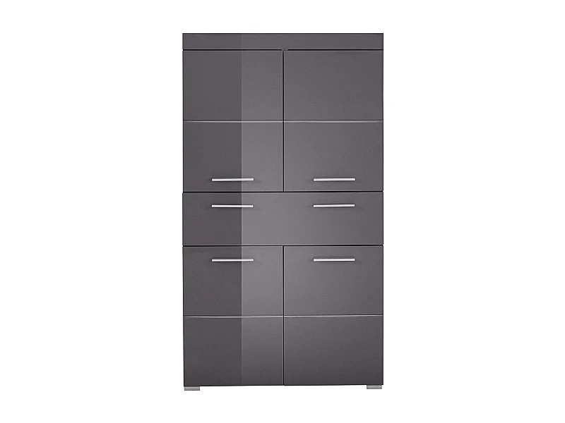 Armoire de salle de bain 2 portes gris brillant Kelia 73cm