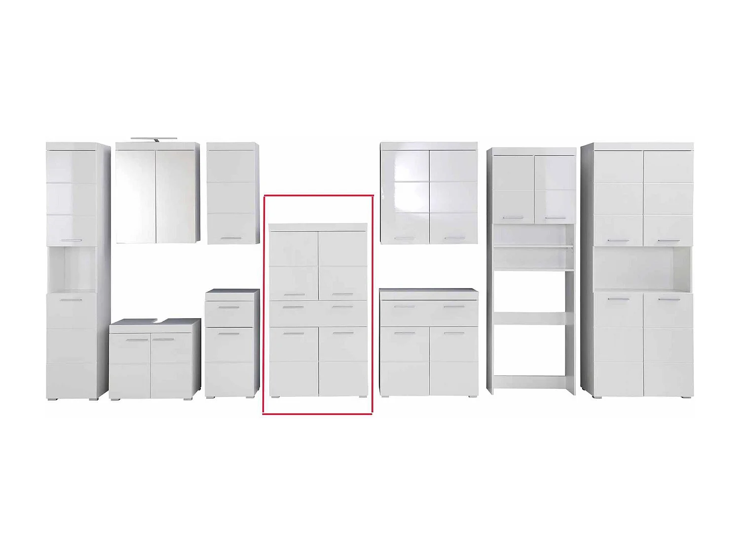 Mueble de baño 2 puertas blanco brillo Kelia 73 cm