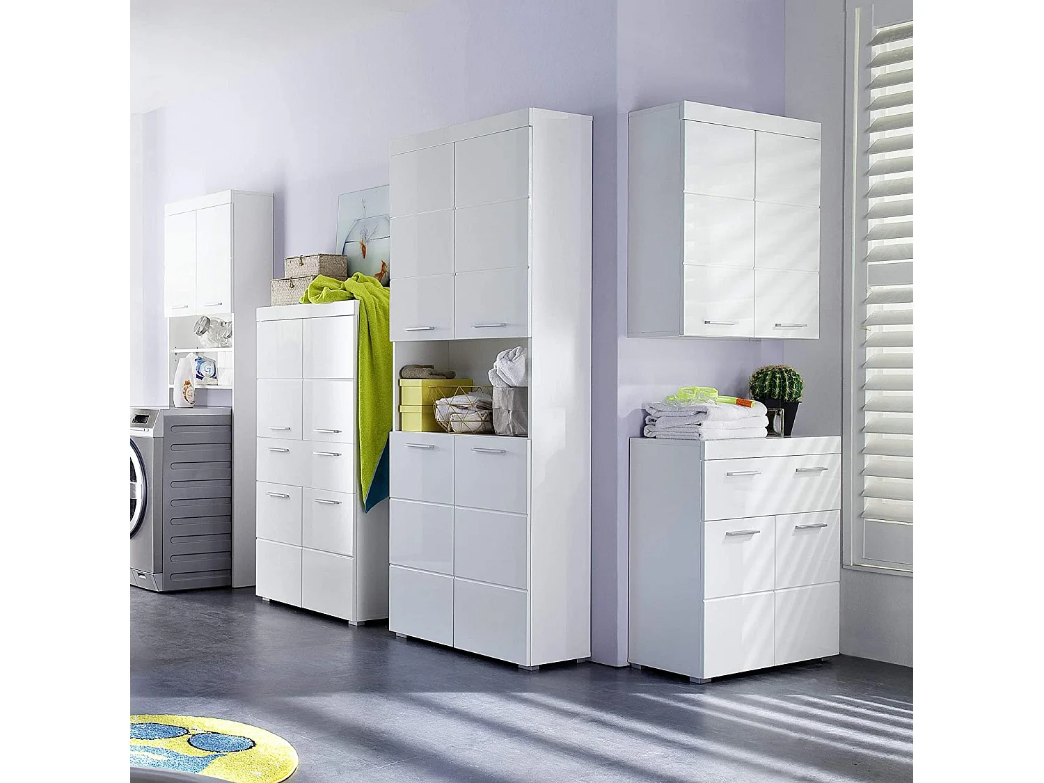 Kelia 73 cm glanzend wit 2-deurs badkamermeubel