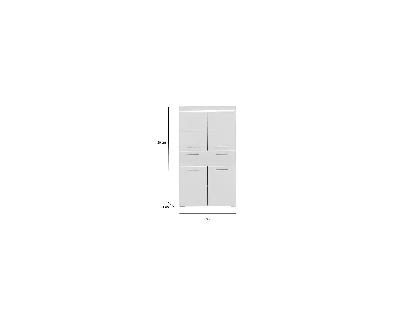 AmandaMandoBea Armoire murale de rangement pour salle de bain, 1 tiroir, 4 portes, blanc, blanc brillant.