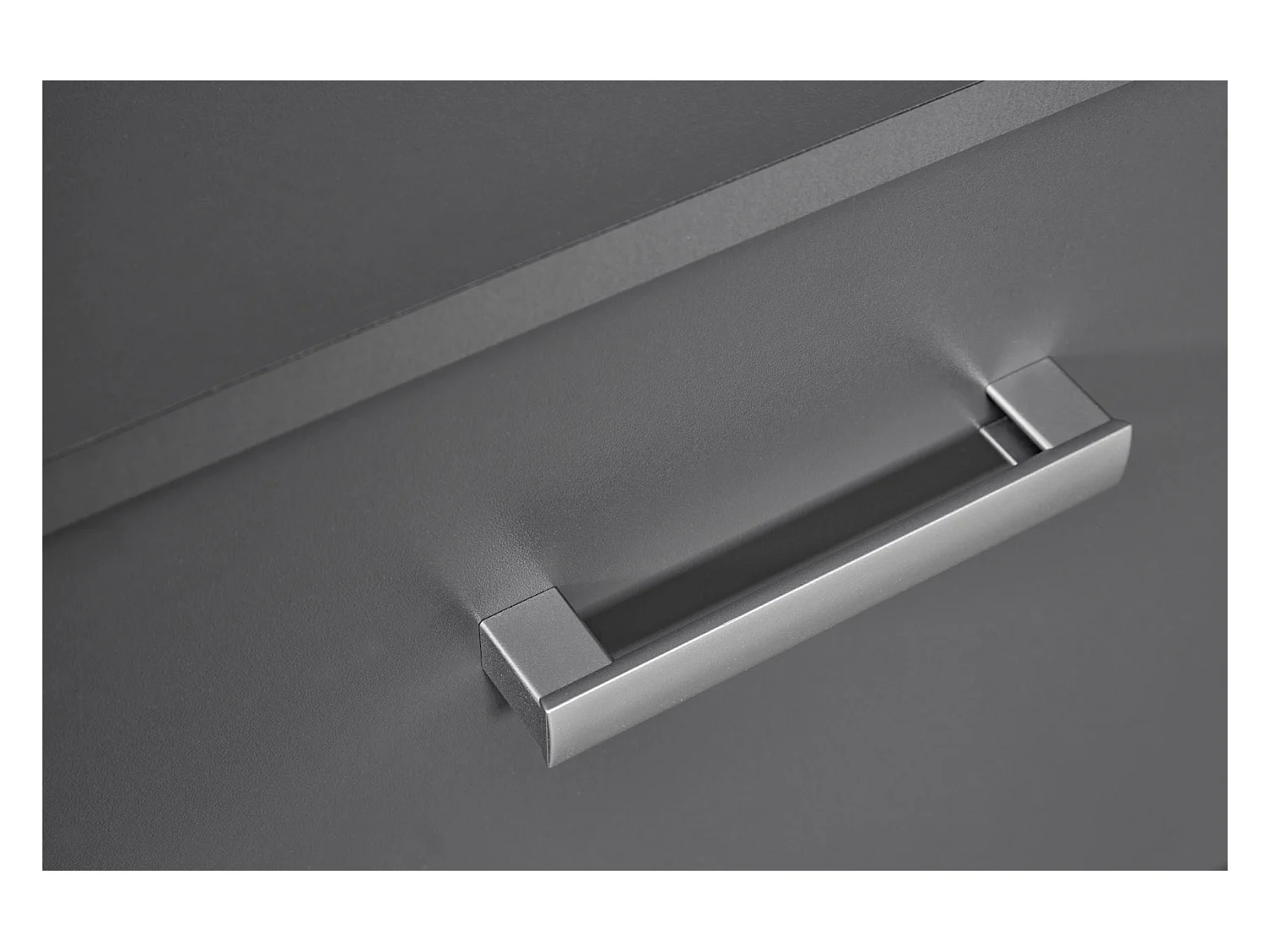 Elenzio TV Tisch 2 Türen, 2 offene Fächer grau.