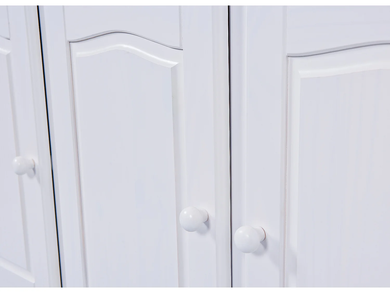 Vaisselier 3 Portes en Bois Massif "Alienor" 198cm Blanc