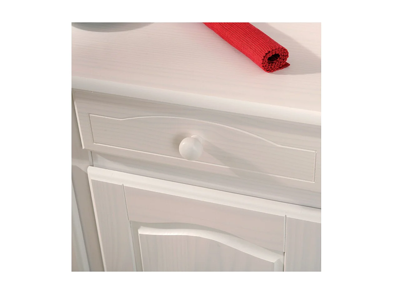 Brito wit massief grenen 5-deurs 3-lade dressoir 130 cm