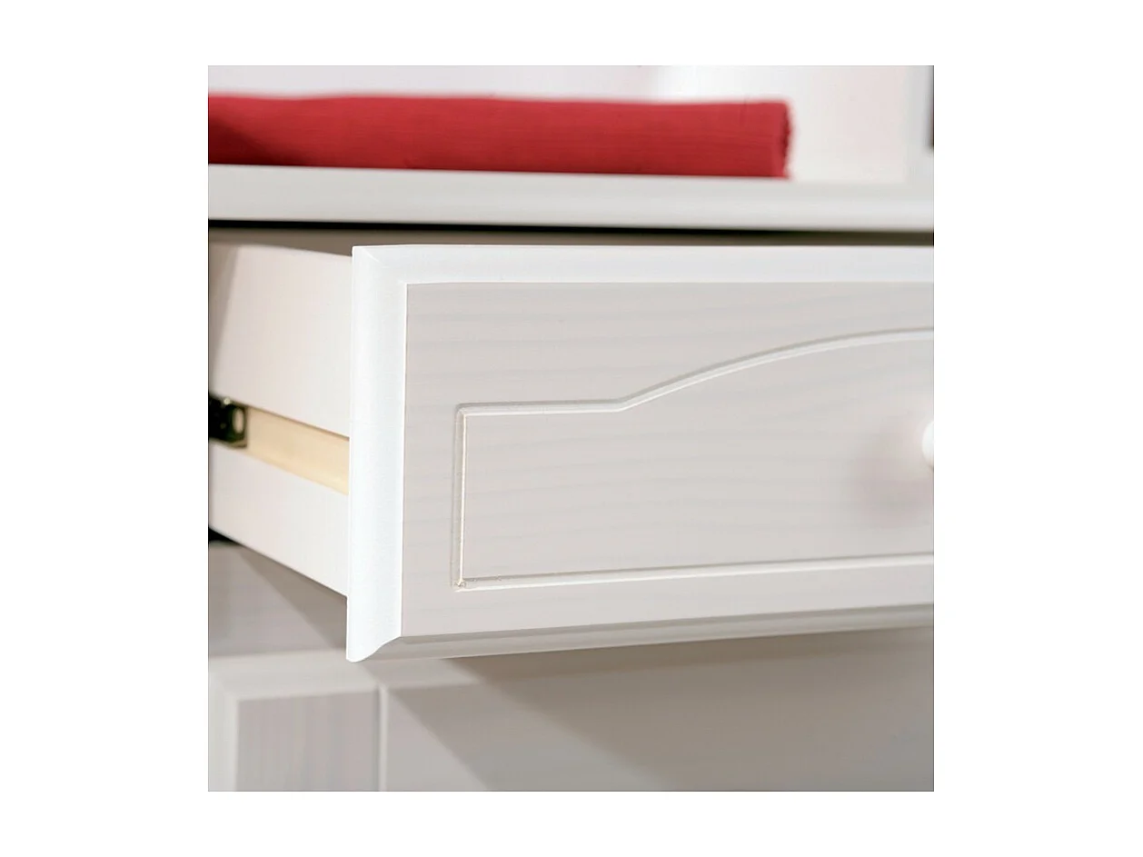 Brito wit massief grenen 5-deurs 3-lade dressoir 130 cm