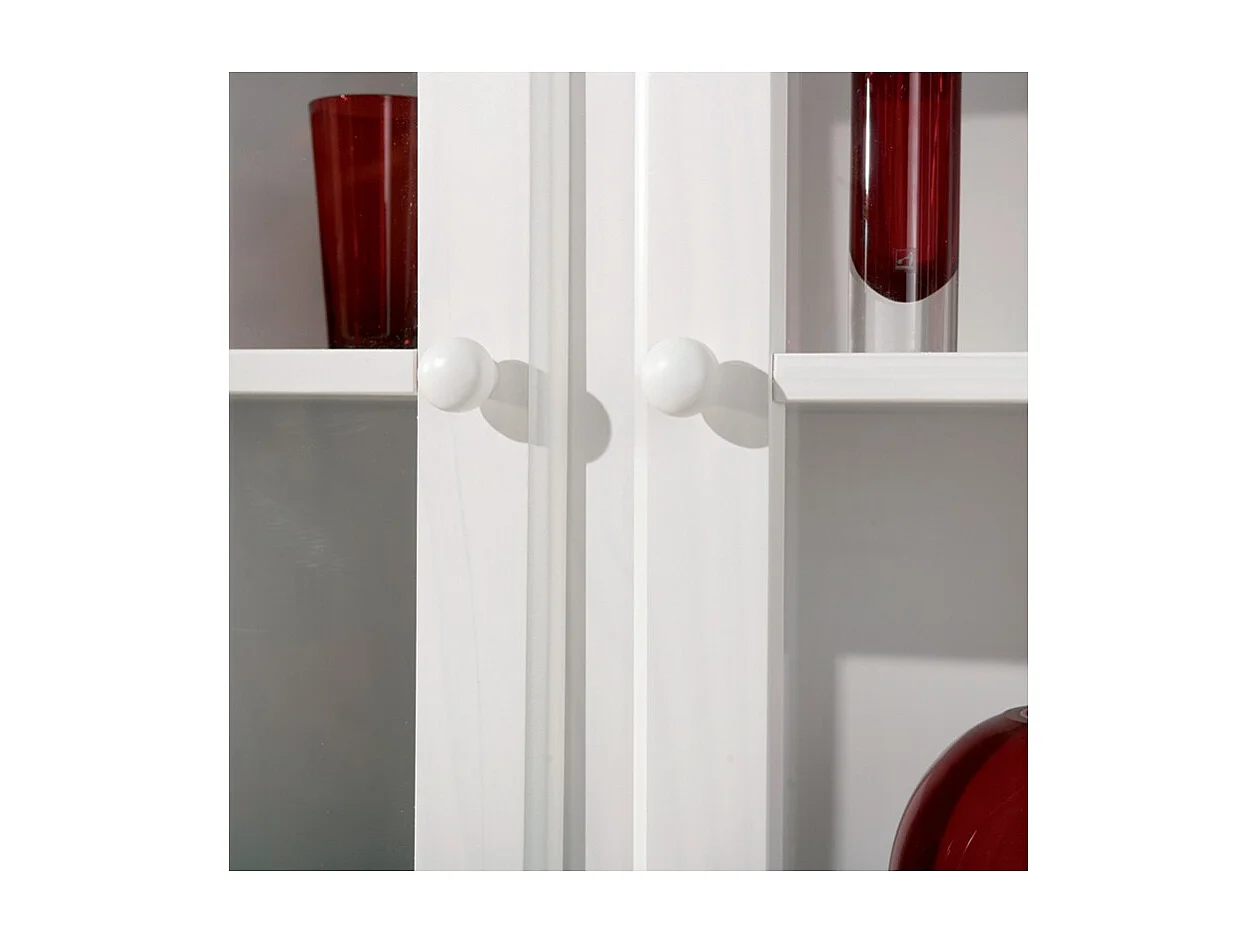 Vaisselier 3 Portes en Bois Massif "Alienor" 198cm Blanc