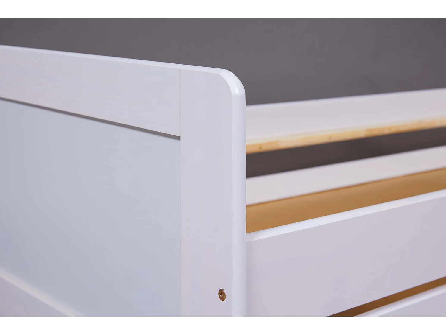 Surf Bett 90x200cm mit 1 ausziehbares Bett weiß.