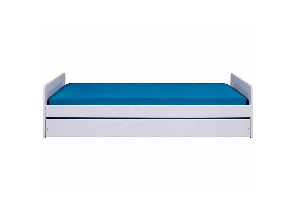 Lit Gigogne 1 Tiroir & Sommier "Manily" 90x200cm Blanc