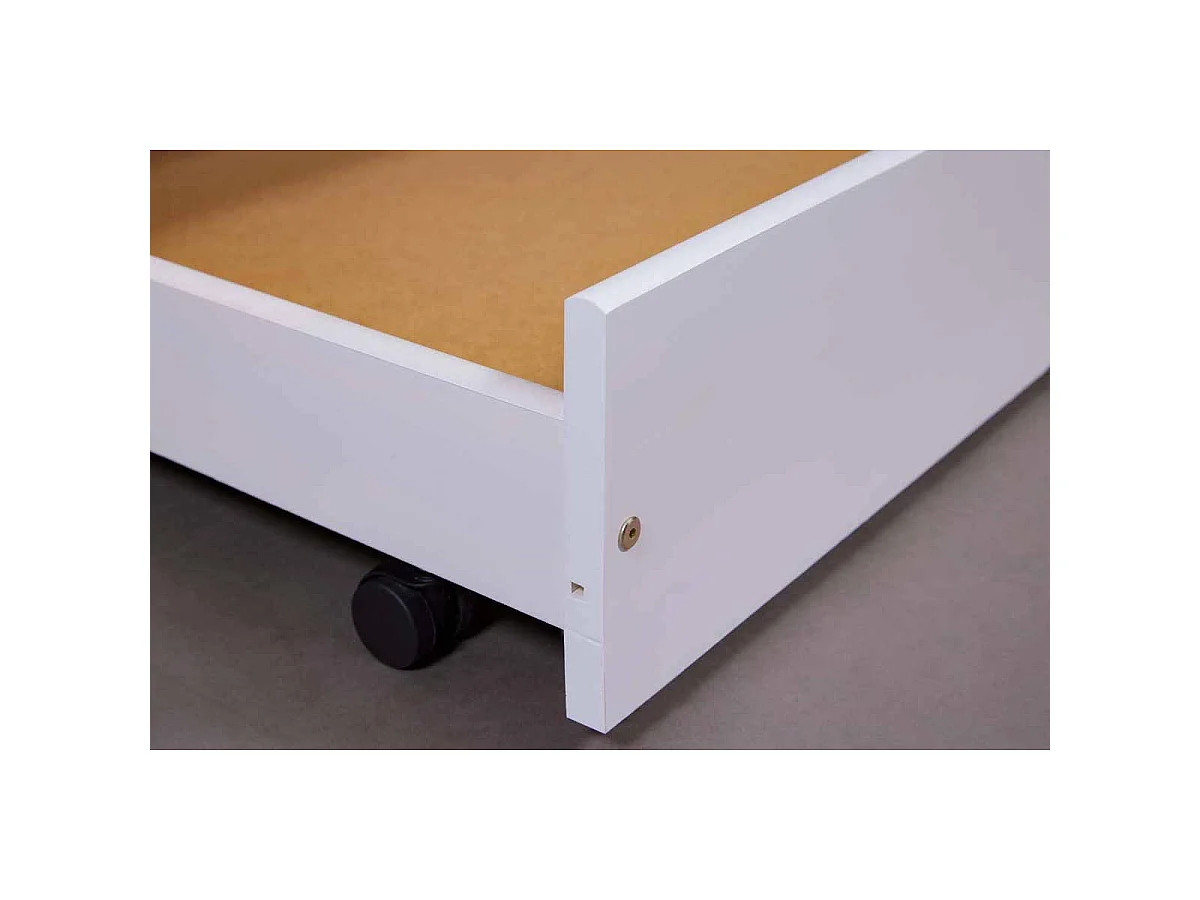 Lit Gigogne 1 Tiroir & Sommier "Manily" 90x200cm Blanc