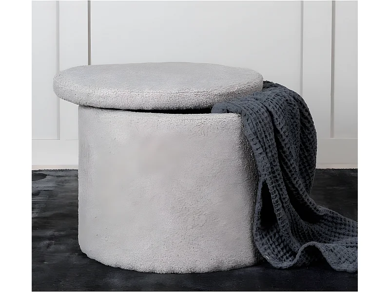 Poef Dunken 51x51x43 cm teddy greige