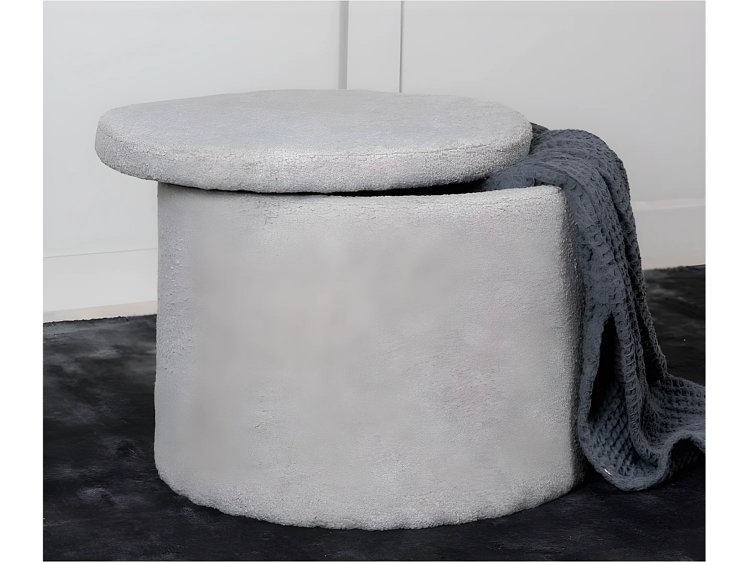 Pouf Dunken 51x51x43 cm Teddy Grège