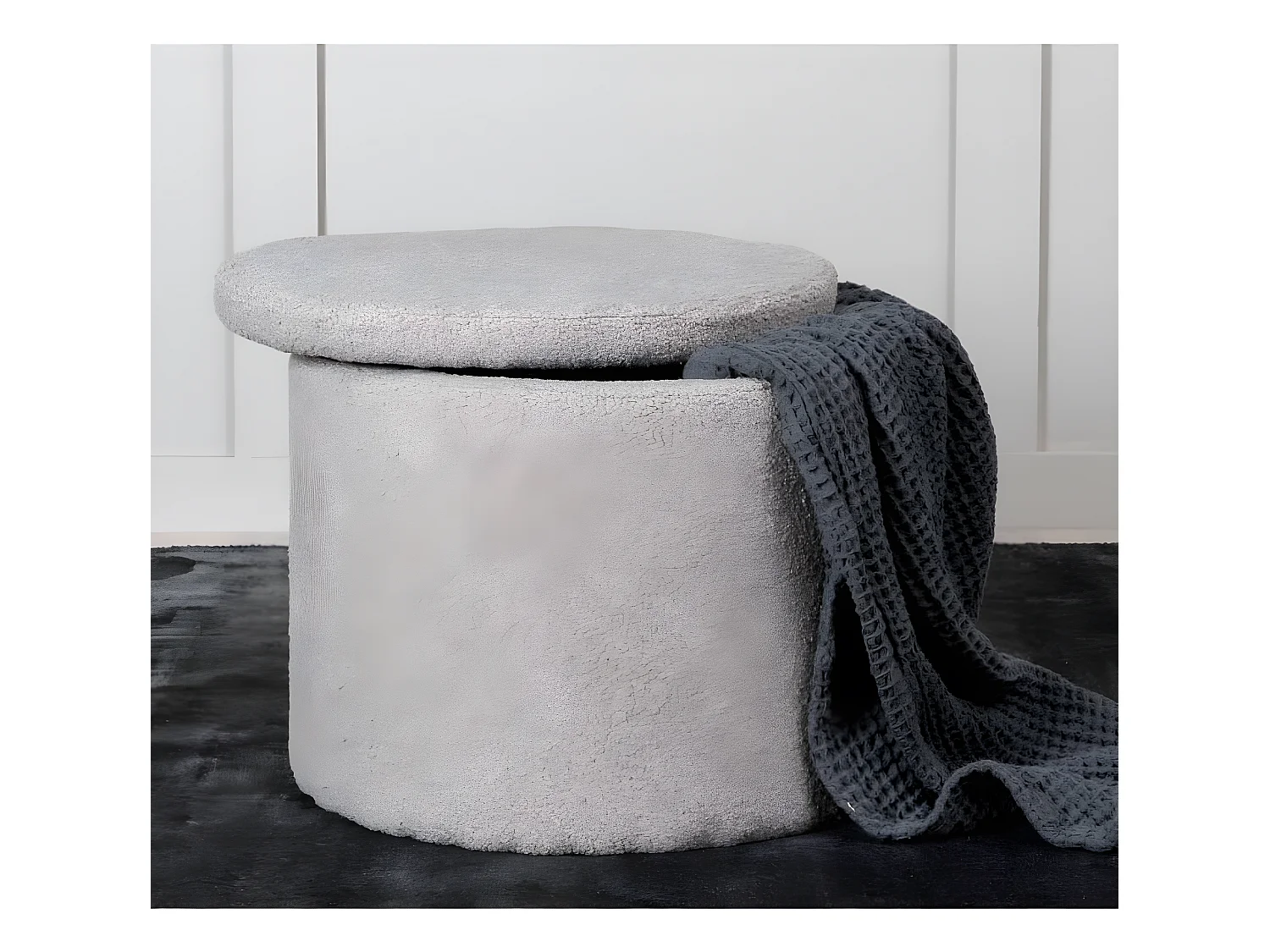 Pouf Dunken 51x51x43 cm Teddy Grège