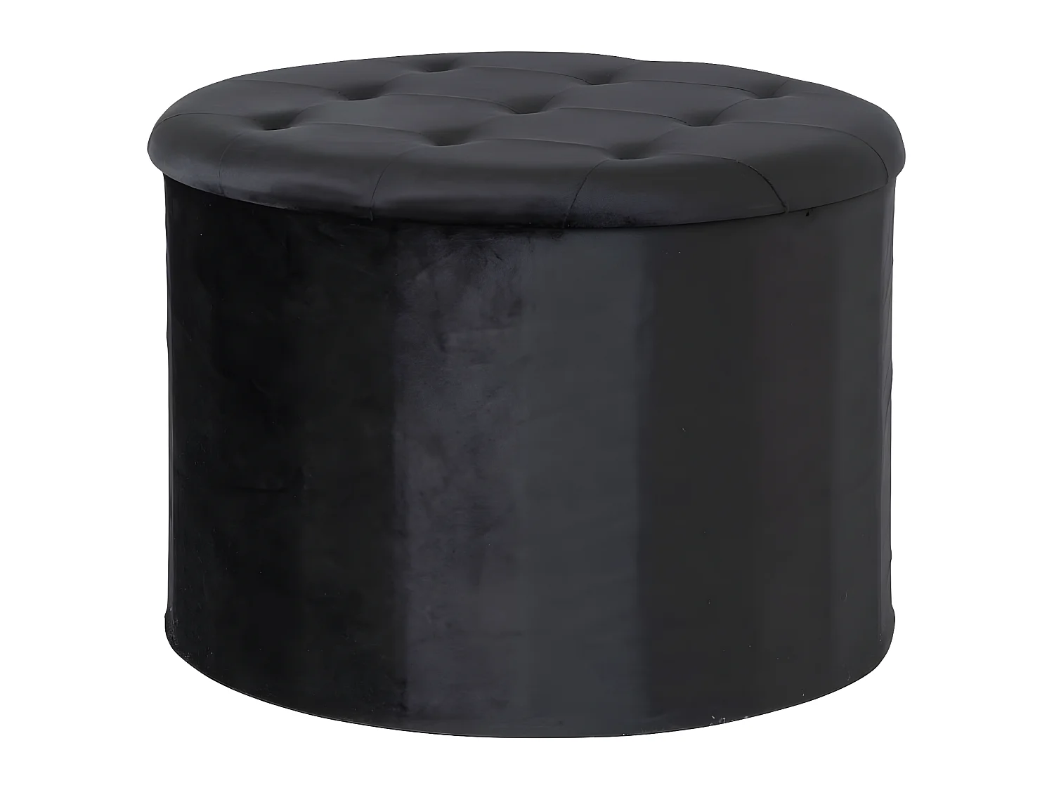 Turup poef met opbergruimte, velour zwart.