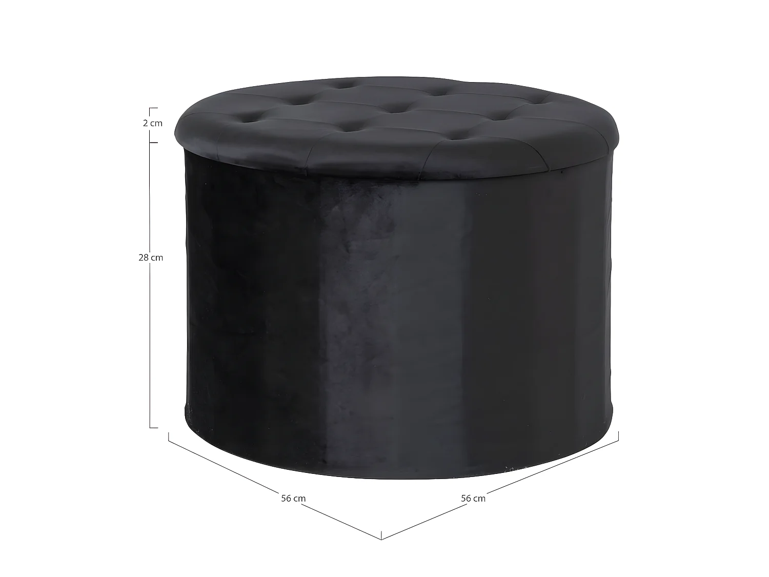 Pouf Arya avec rangement Noir