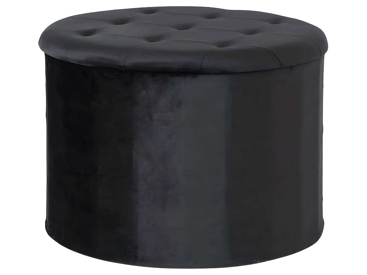 Turup poef met opbergruimte, velour zwart.