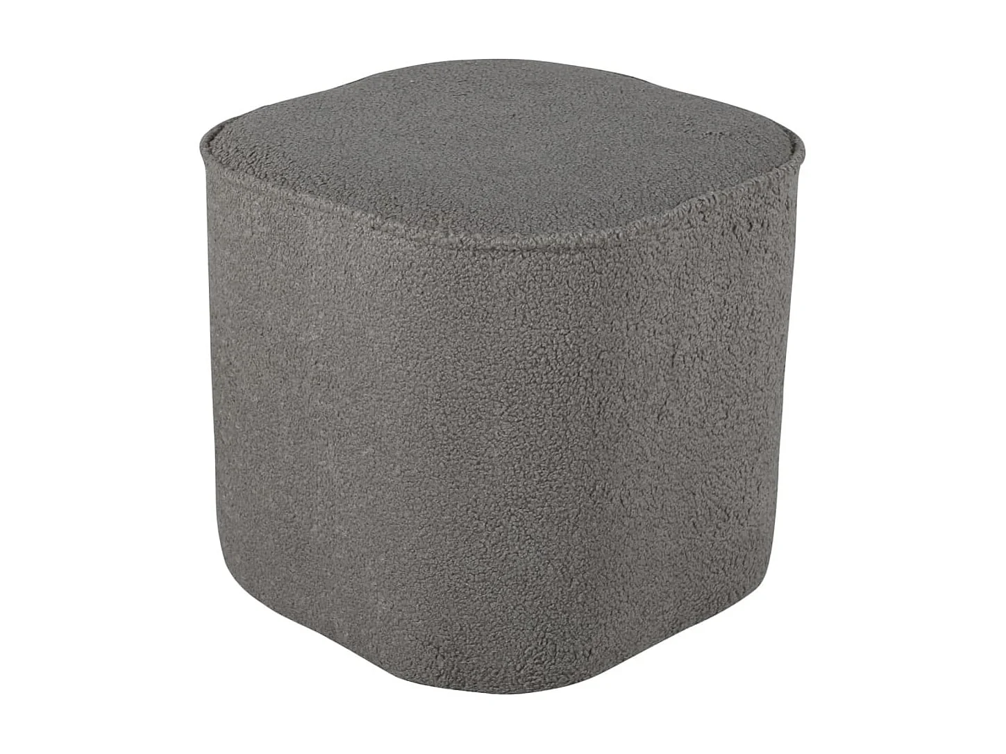 Piff poef, hocker Ø44cm teddystof grijs.