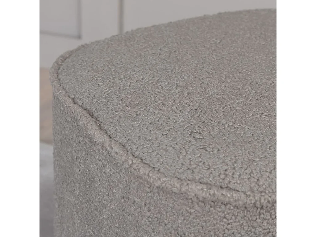 Piff poef, hocker Ø44cm teddystof grijs.