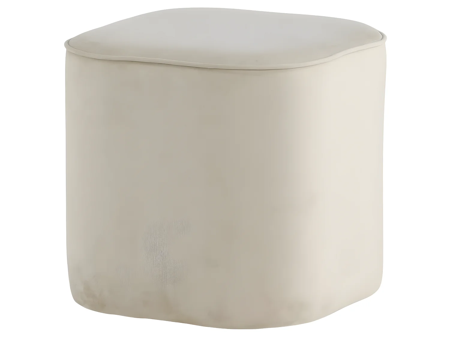 Piff poef, hocker Ø44cm velours wit.