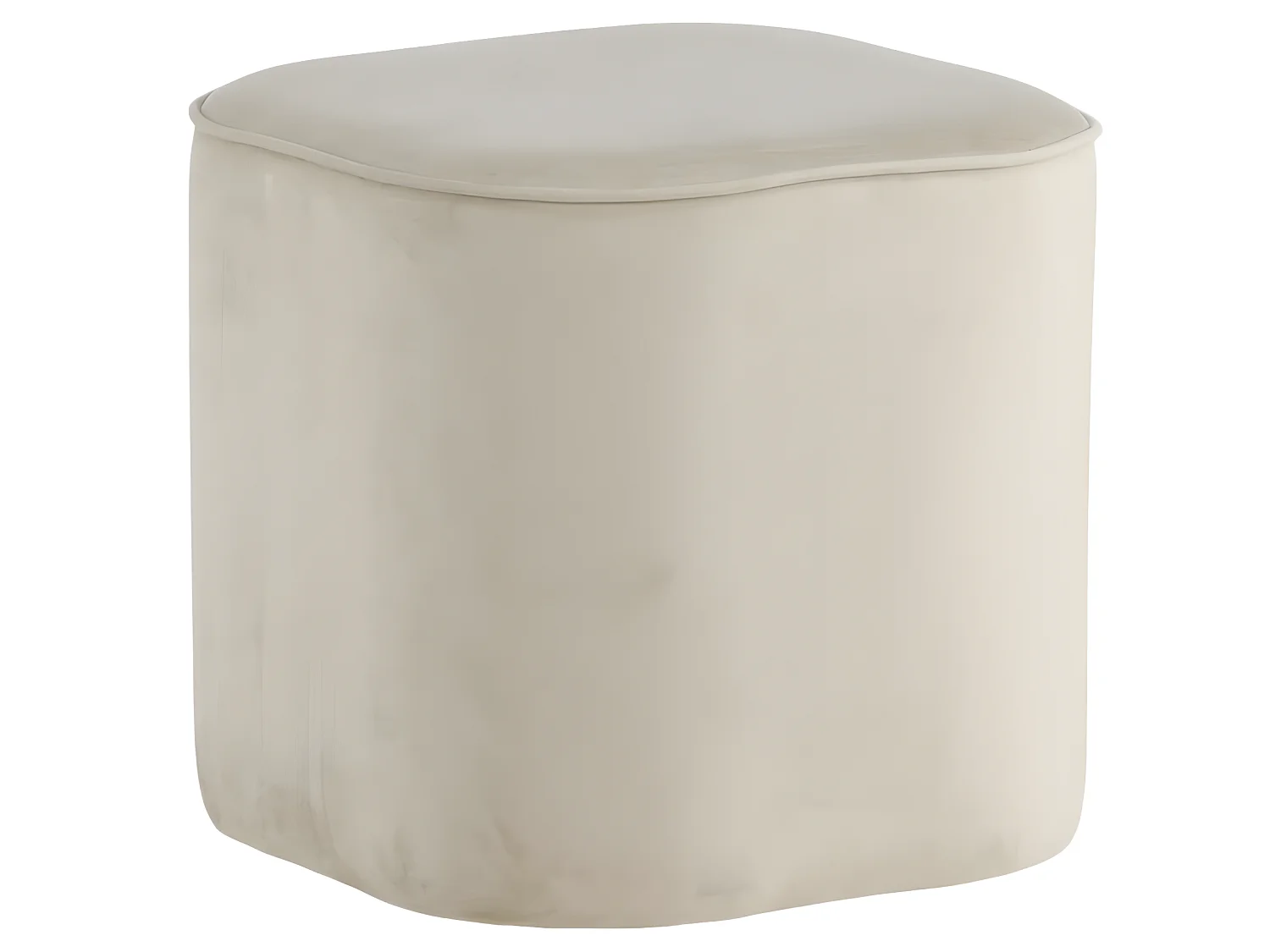 Piff poef, hocker Ø44cm velours wit.