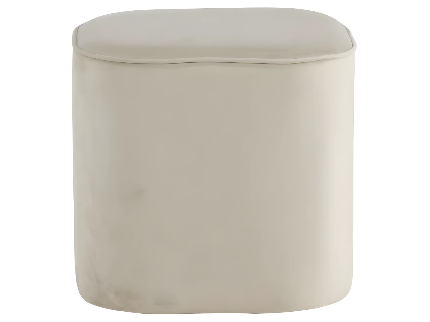 Piff poef, hocker Ø44cm velours wit.