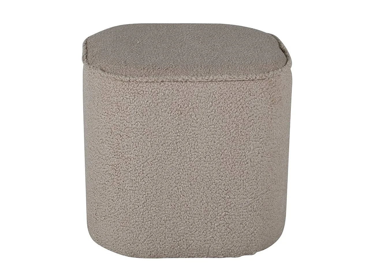 Piff Pouf, Hocker Ø44cm Teddystoff beige.