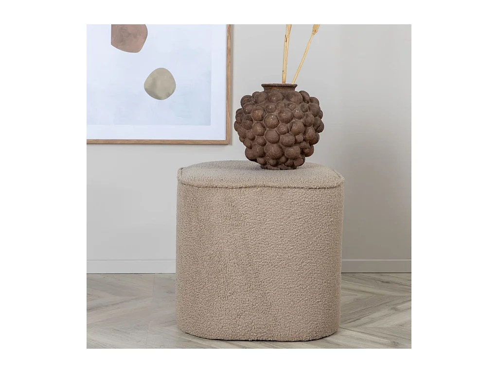 Pouf Piff 44x44x41 cm Teddy Beige