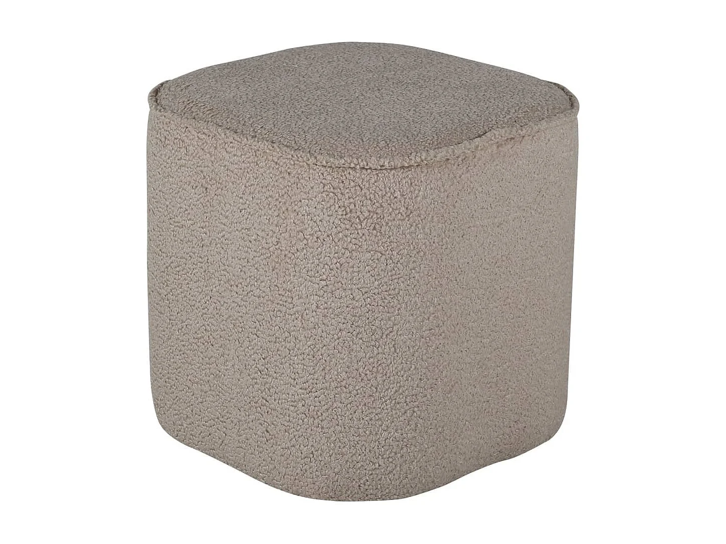 Piff poef, hocker Ø44cm teddystof beige.