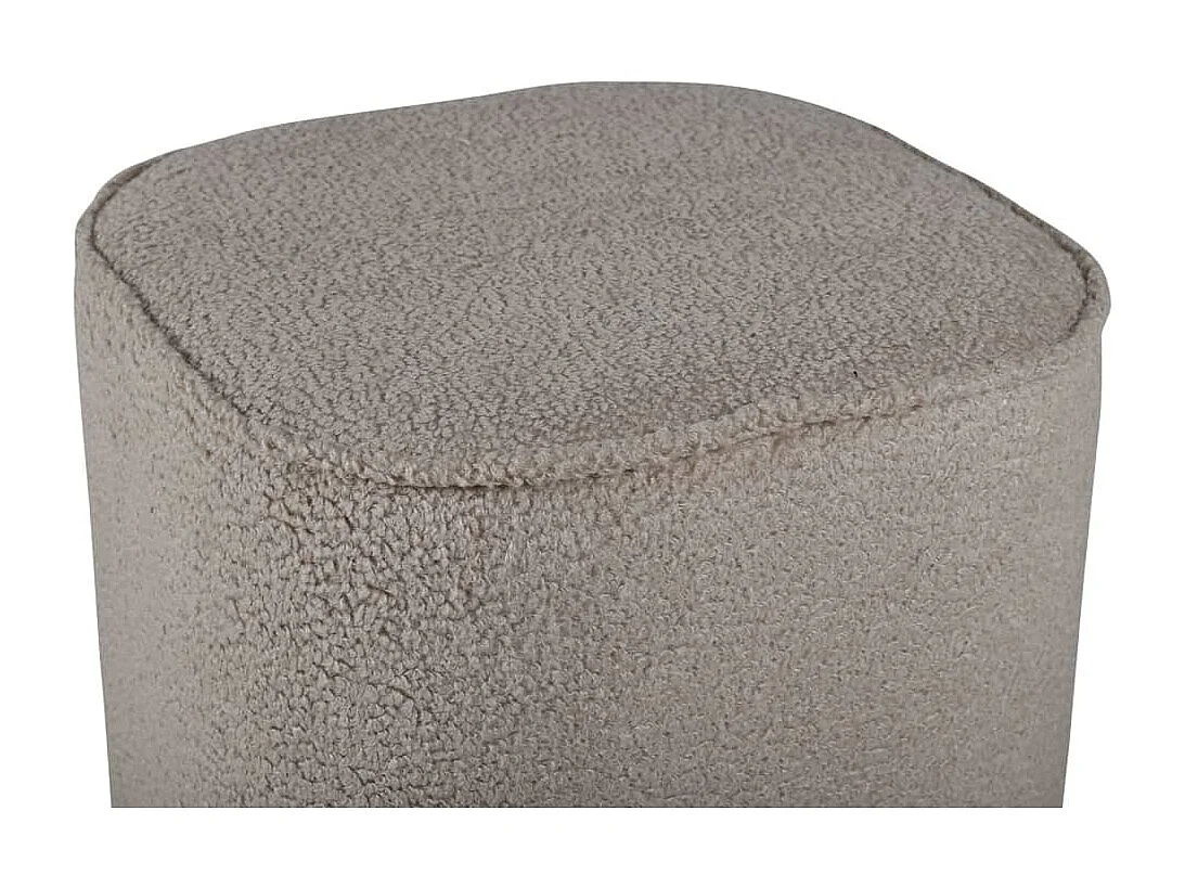 Piff poef, hocker Ø44cm teddystof beige.