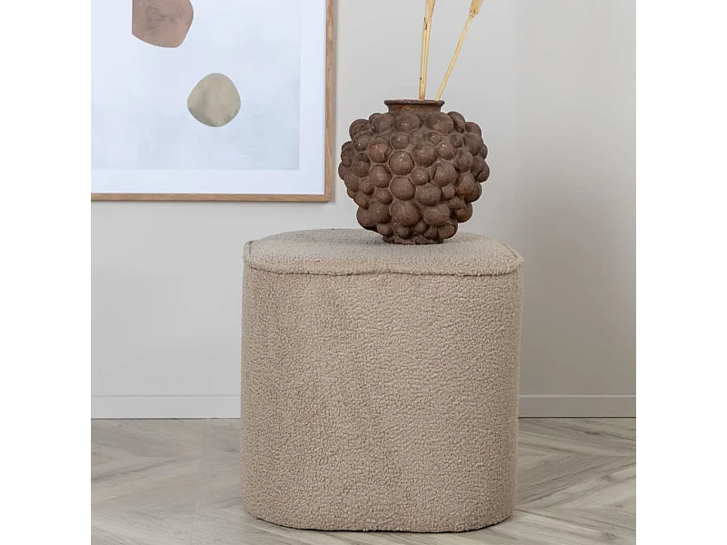 Pouf Piff 44x44x41 cm Teddy Beige