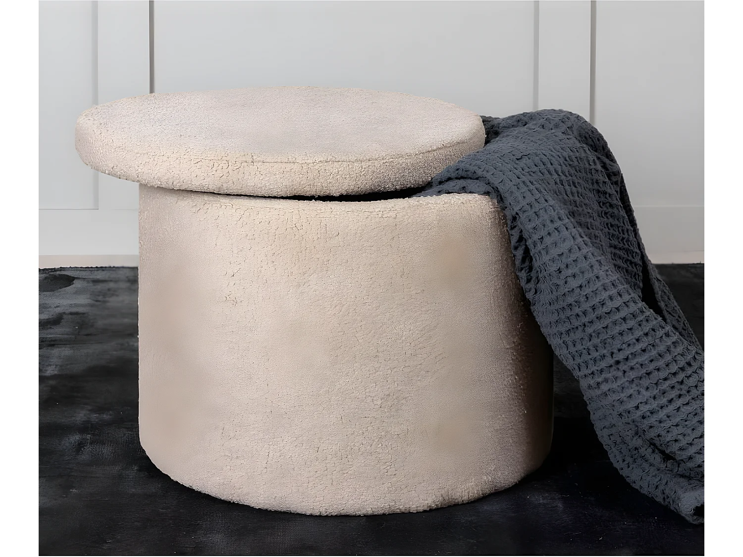 Pouf Dunken 51x51x43 cm Teddy Beige
