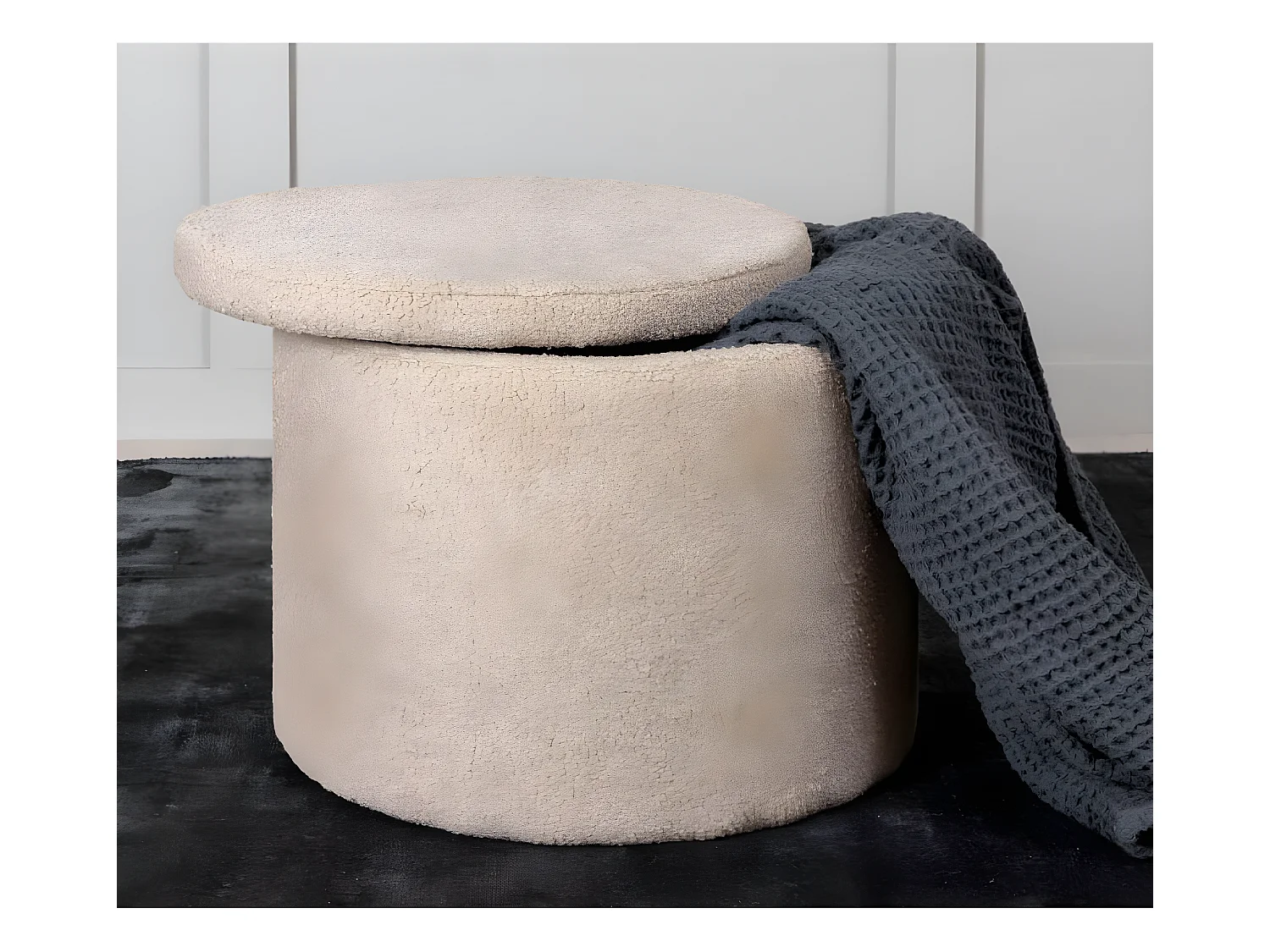 Pouf Dunken 51x51x43 cm Teddy Beige