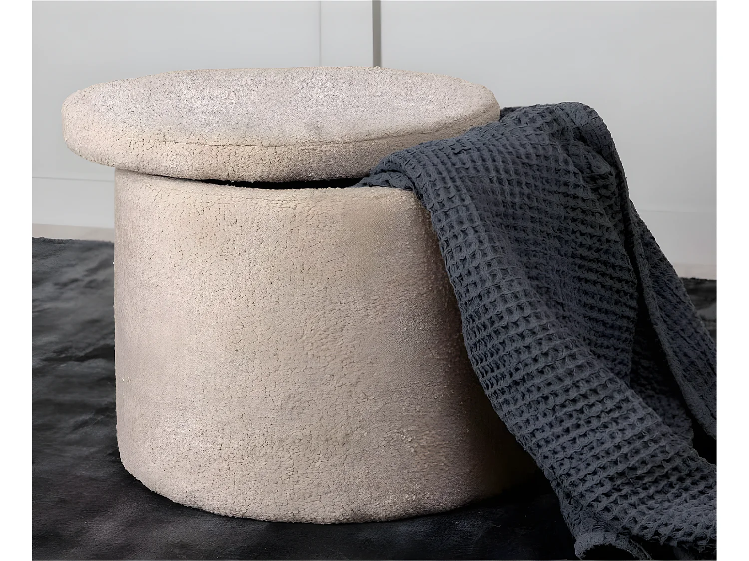 Pouf Dunken 51x51x43 cm Teddy Beige