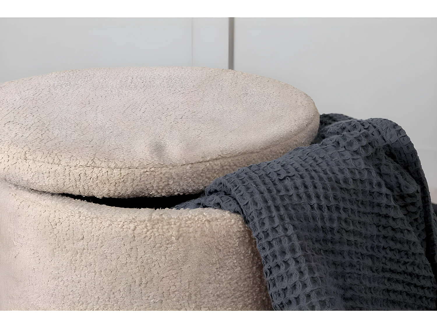 Pouf Dunken 51x51x43 cm Teddy Beige