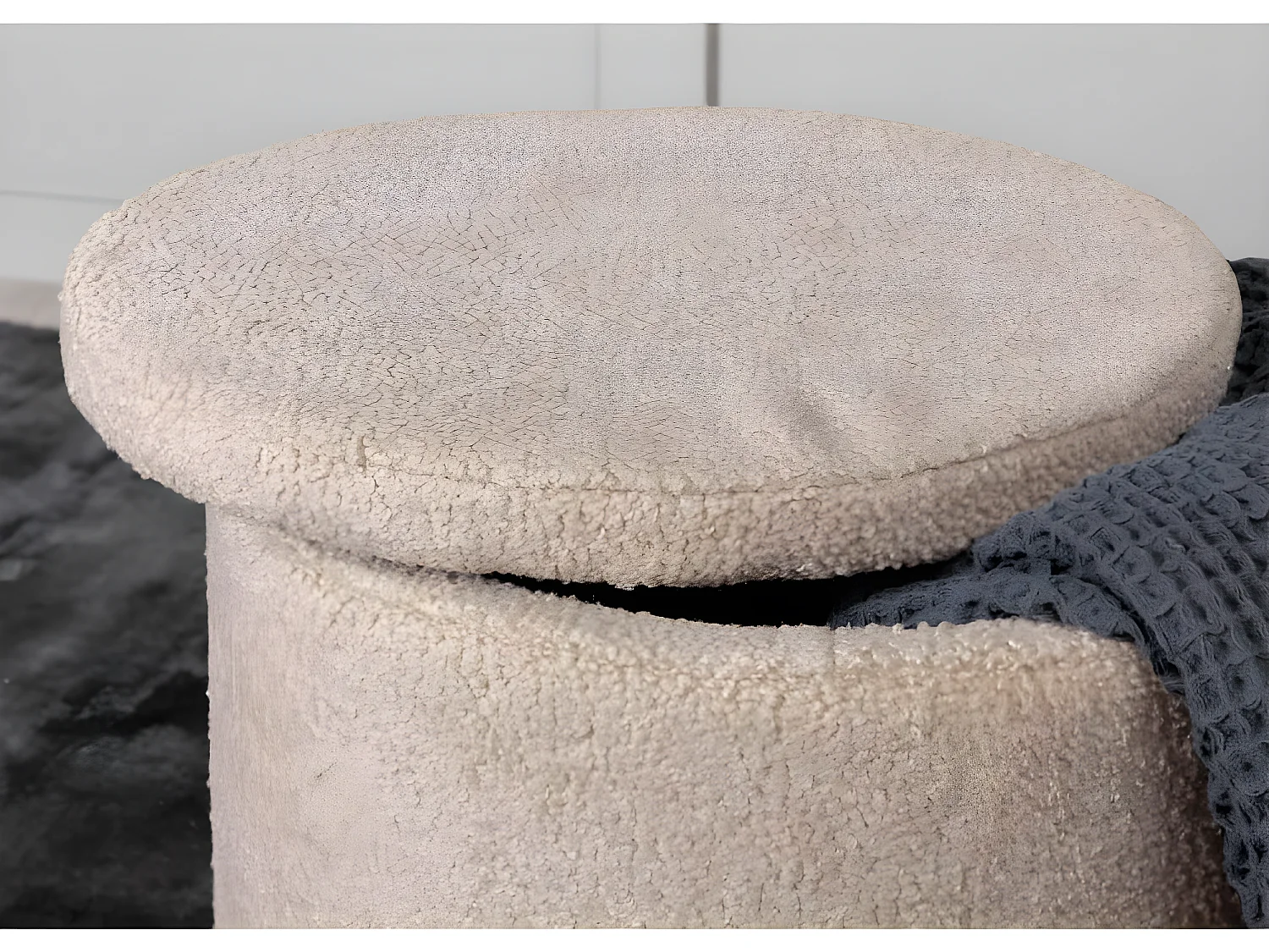Pouf Dunken 51x51x43 cm Teddy Beige