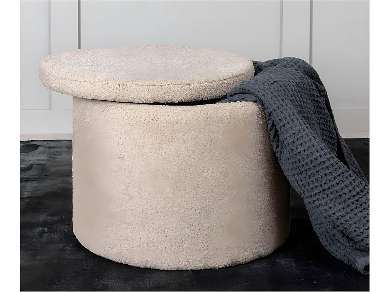 Pouf Dunken 51x51x43 cm Teddy Beige