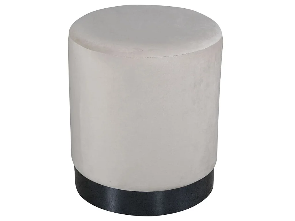 Pouf Benji 35x35x42,5 cm Velours Beige et noir