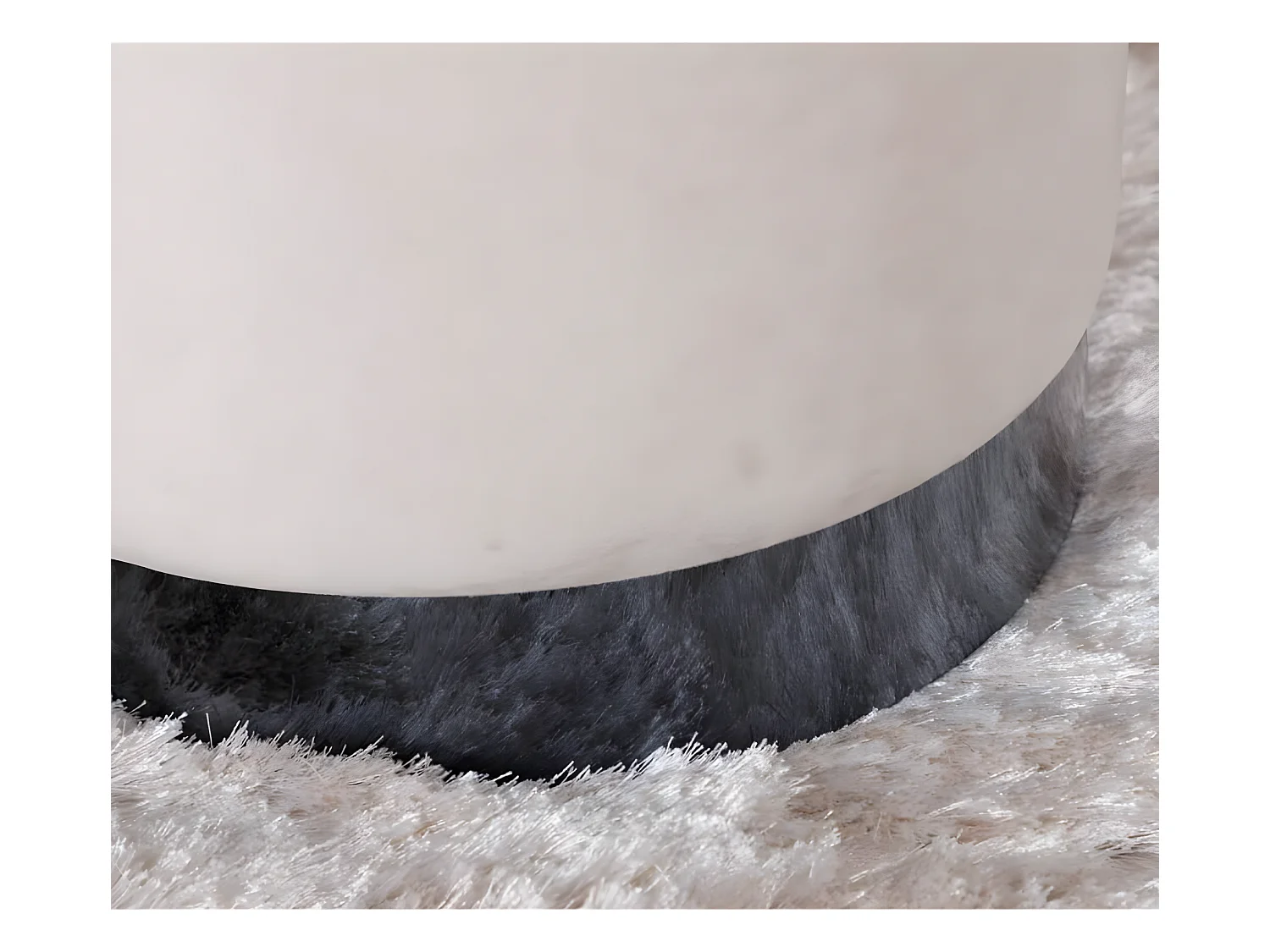 Pouf Benji 35x35x42,5 cm Velours Beige et noir