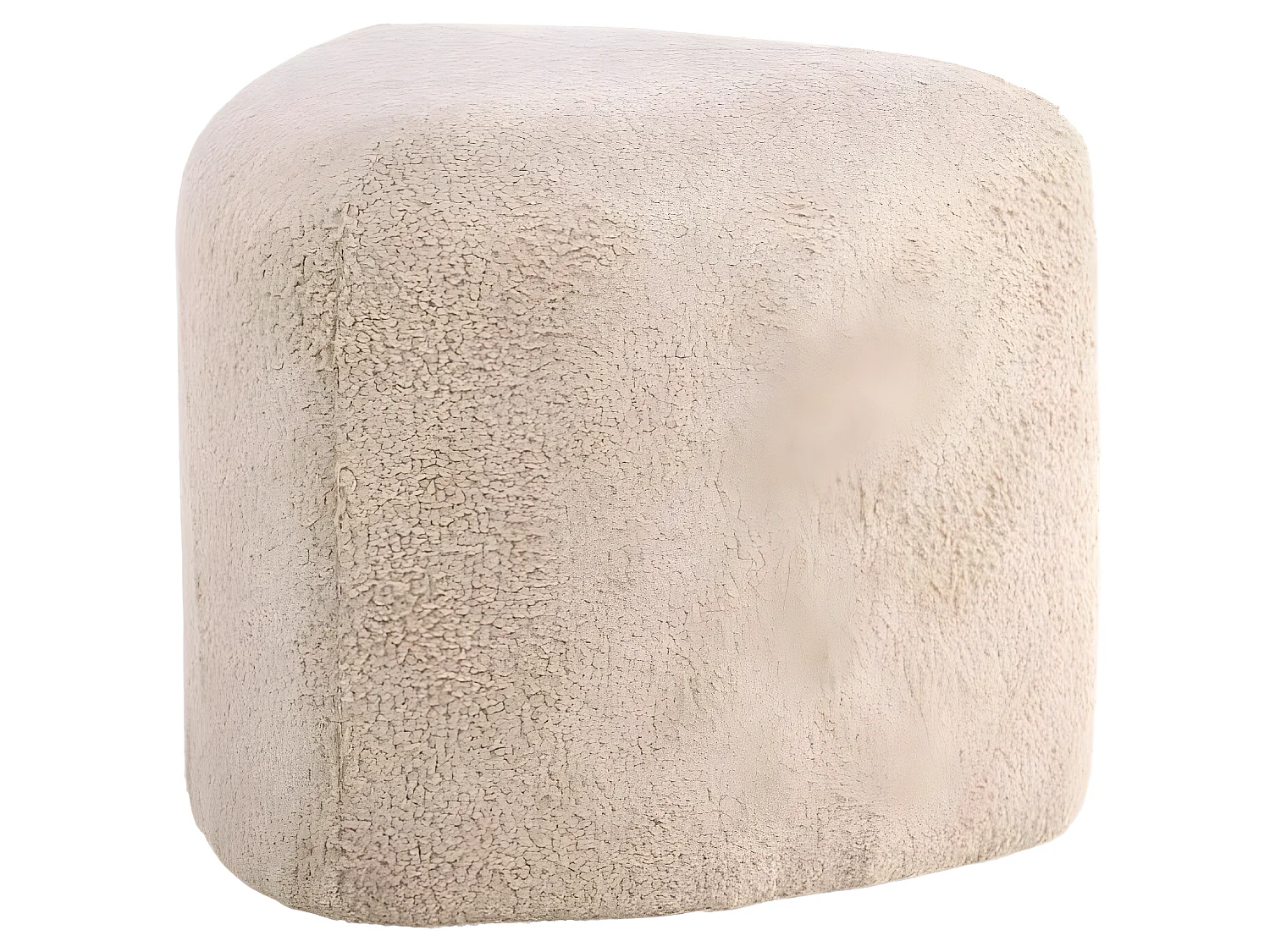 Peg poef, hocker Ø46cm teddystof beige.