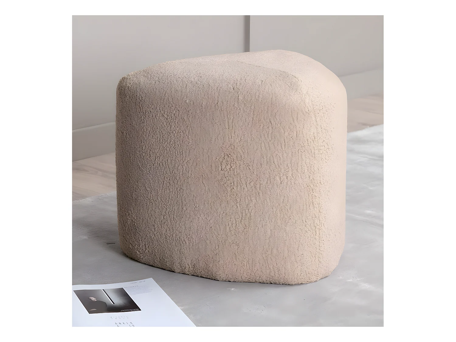 Pouf Peg 46x46x41 cm Teddy Beige