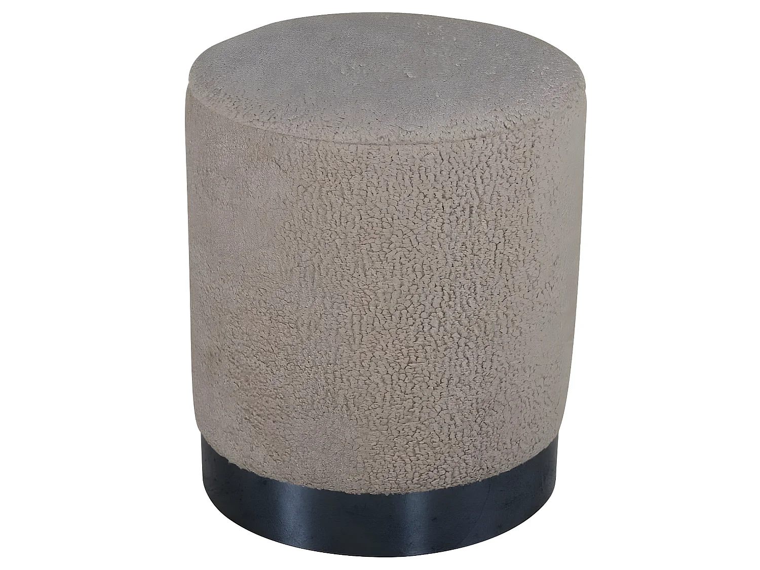Pouf Benji 35x35x42,5 cm Teddy Beige et noir