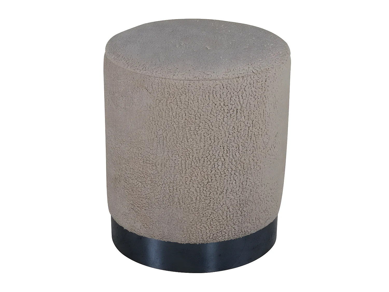 Poef Benji 35x35x42,5 cm teddy beige en zwart