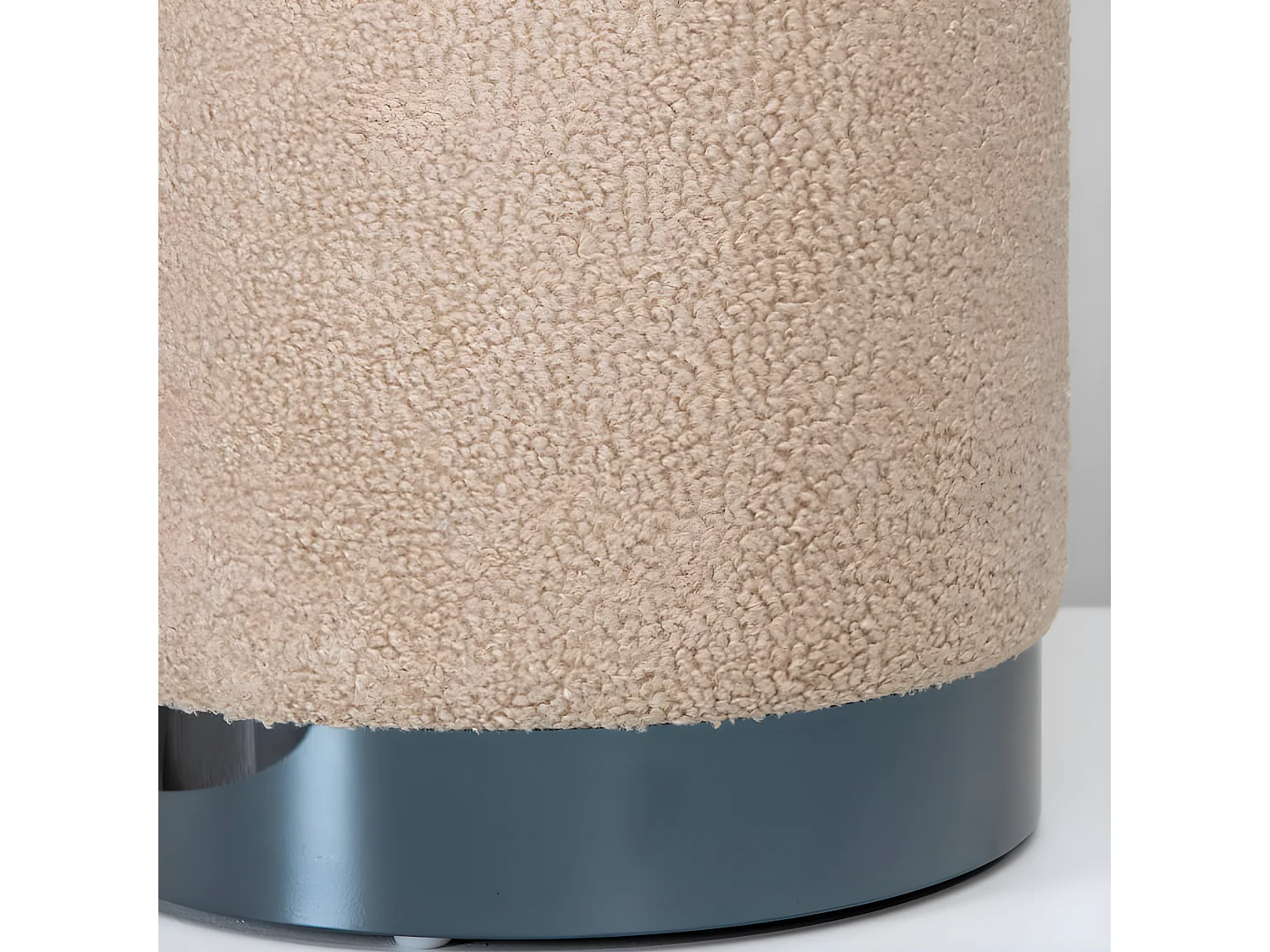 Poef Benji 35x35x42,5 cm teddy beige en zwart