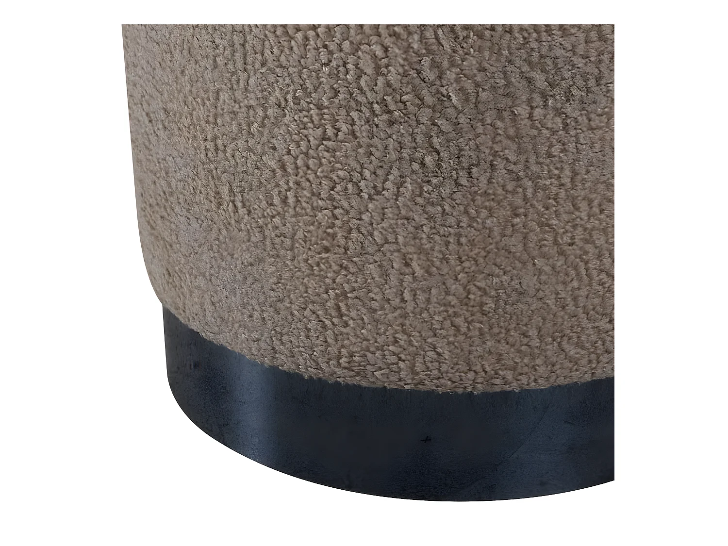 Poef Benji 35x35x42,5 cm teddy beige en zwart