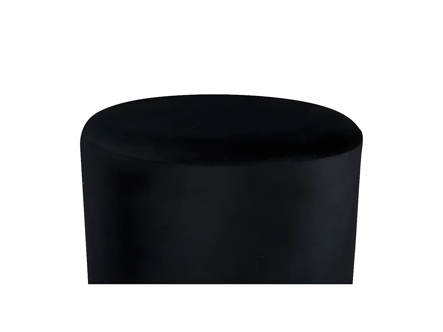 Benji Pouf, Hocker Ø35cm Velour schwarz, Messing.